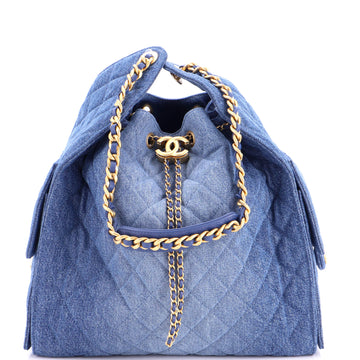 Chanel 25 Hobo Bag Quilted Denim Medium