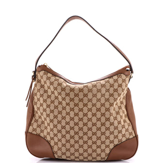 Gucci Bree Hobo GG Canvas with Leather Large
