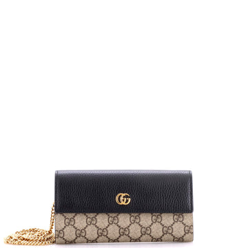 Gucci GG Marmont Continental Chain Wallet GG Coated Canvas and Leather