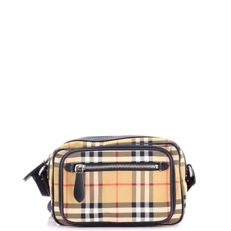 Burberry Front Pocket Crossbody Bag Vintage Check Canvas