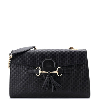 Gucci Emily Chain Flap Bag Microguccissima Leather Medium