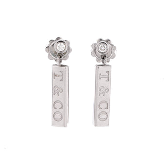 Tiffany & Co. Bar Drop Earrings 18K White Gold with Diamond