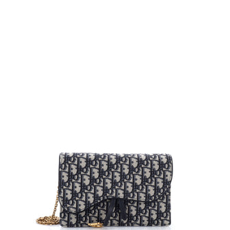 Christian Dior Saddle Chain Clutch Oblique Canvas