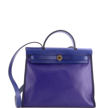 Hermes Herbag Zip Berline Vache Canvas and Leather 31