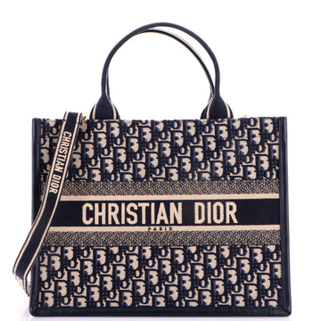 Christian Dior Book Tote with Strap Oblique Canvas Medium