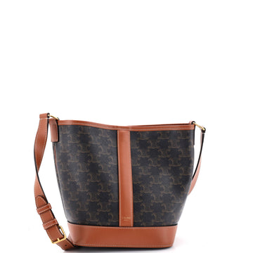 Celine Bucket Bag Triomphe Coated Canvas Small