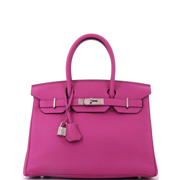 Hermes Birkin Handbag Pink Togo with Palladium Hardware 30