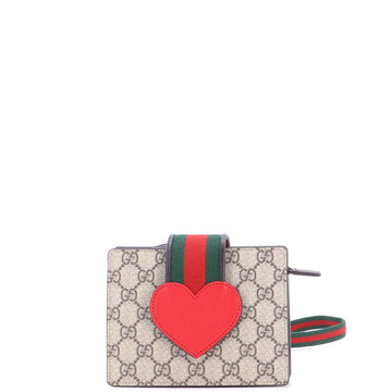 Gucci Children's Web Heart Shoulder Bag GG Coated Canvas