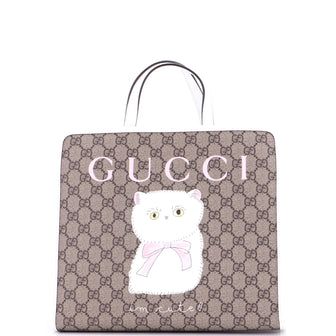 Gucci Children's Tote Printed GG Coated Canvas with Leather Medium