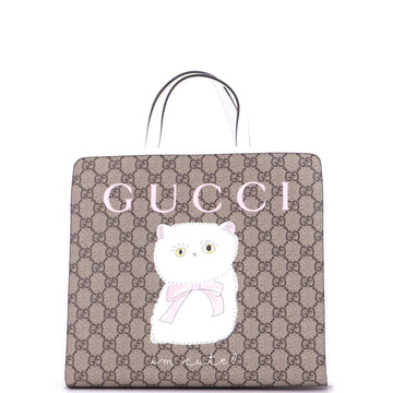 Gucci Children's Tote Printed GG Coated Canvas with Leather Medium