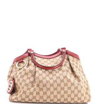Gucci Sukey Tote GG Canvas with Leather Medium