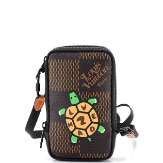Louis Vuitton Nigo Double Phone Pouch Limited Edition Printed Giant Damier