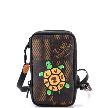 Louis Vuitton Nigo Double Phone Pouch Limited Edition Printed Giant Damier