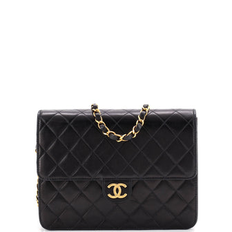 Chanel Vintage Clutch with Chain Quilted Leather Small
