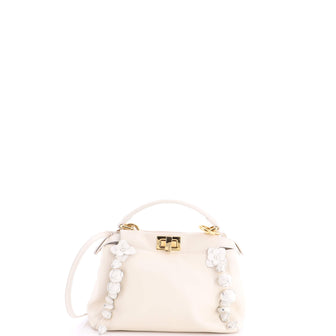 Fendi Rosebud Peekaboo Iconic Bag Leather with Applique Mini