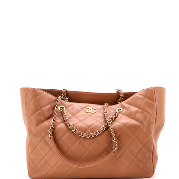 Chanel Open Shopping Tote Quilted Lambskin Large