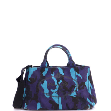 Prada Canapa Convertible Tote Printed Canvas Medium