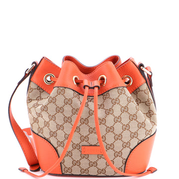 Gucci Classic Bucket Bag GG Canvas with Leather Medium
