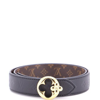 Louis Vuitton Flowergram Round Reversible Belt Monogram Embossed Leather with Monogram Canvas Medium