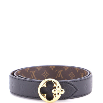 Louis Vuitton Flowergram Round Reversible Belt Monogram Embossed Leather with Monogram Canvas Medium