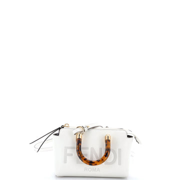 Fendi Logo By The Way Top Handle Bag Embossed Leather Mini