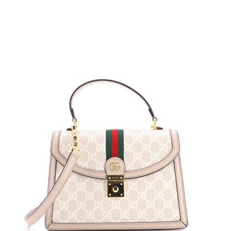 Gucci Ophidia Flap Top Handle Bag GG Coated Canvas Small