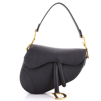 Christian Dior Saddle Handbag Leather Medium