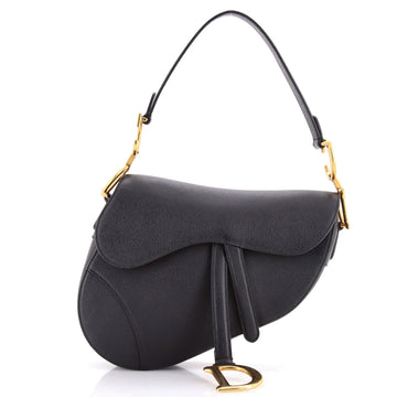 Christian Dior Saddle Handbag Leather Medium