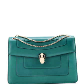 Bvlgari Serpenti Forever Square Shoulder Bag Leather Medium