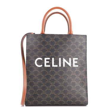 Celine Vertical Cabas Tote Triomphe Coated Canvas Small