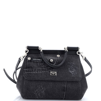 Dolce & Gabbana Miss Sicily Bag Patchwork Denim Medium