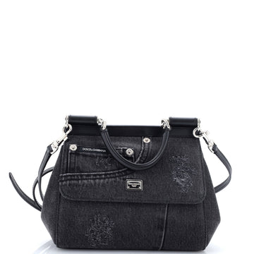 Dolce & Gabbana Miss Sicily Bag Patchwork Denim Medium