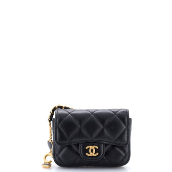 Chanel Resin Elegant Chain Flap Belt Bag Quilted Lambskin Mini
