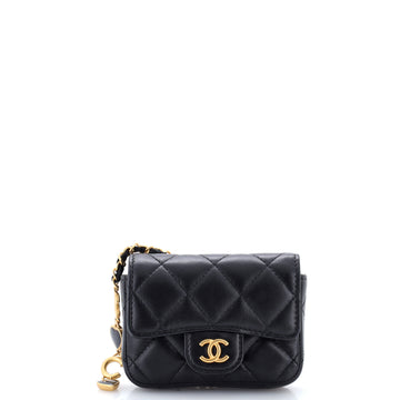 Chanel Resin Elegant Chain Flap Belt Bag Quilted Lambskin Mini