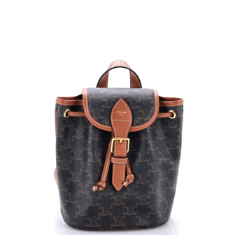 Celine Folco Backpack Triomphe Coated Canvas Mini
