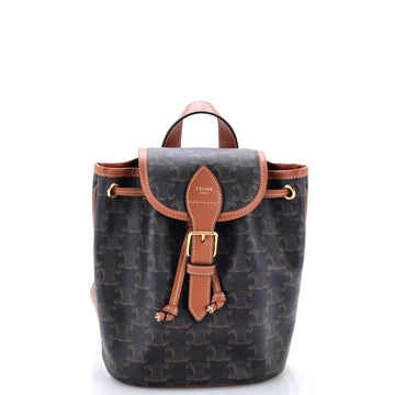 Celine Folco Backpack Triomphe Coated Canvas Mini