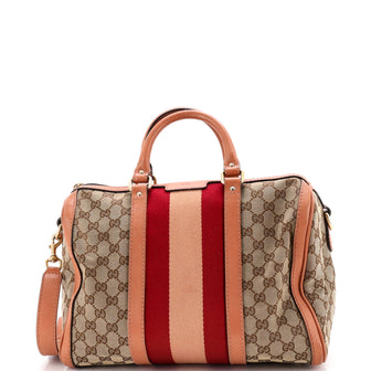 Gucci Vintage Web Boston Bag GG Canvas Medium