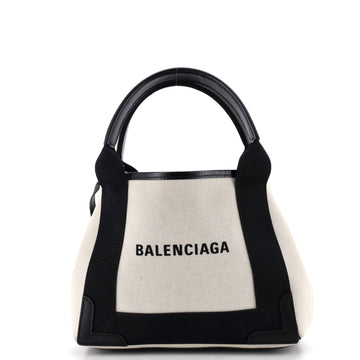 Balenciaga Navy Cabas Canvas and Leather XS