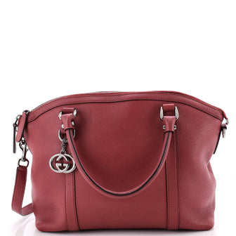 Gucci Britt Convertible Dome Satchel Leather Medium