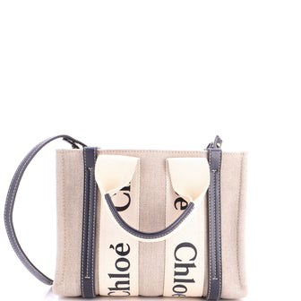 Chloe Woody Tote Canvas with Leather Small