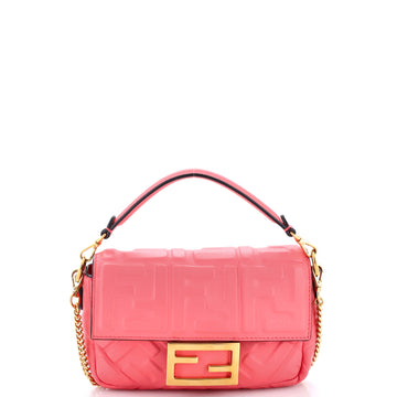 Fendi Baguette NM Bag Zucca Embossed Leather Mini