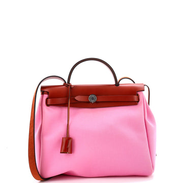 Hermes Herbag Zip Leather and Toile 31