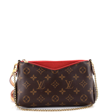 Louis Vuitton Pallas Clutch Monogram Canvas with Leather