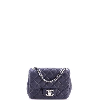 Chanel Square Classic Single Flap Bag Quilted Lambskin Mini