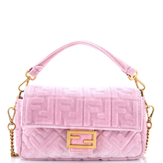 Fendi Baguette NM Bag Zucca Embossed Velvet Medium