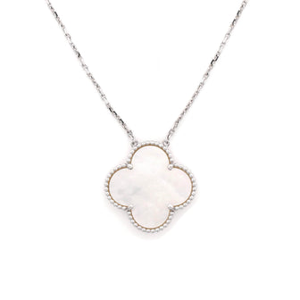 Van Cleef & Arpels Magic Alhambra Pendant Necklace 18K White Gold and Mother of Pearl