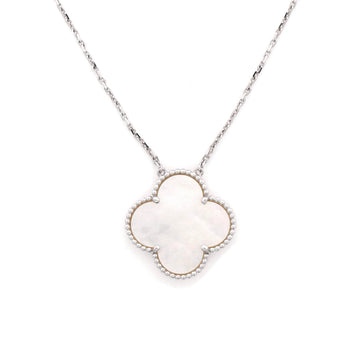 Van Cleef & Arpels Magic Alhambra Pendant Necklace 18K White Gold and Mother of Pearl