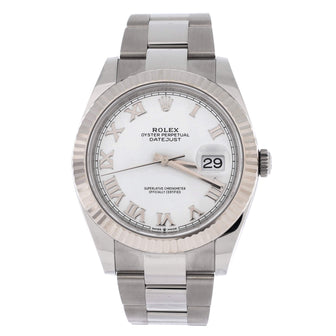 Rolex Oyster Perpetual Datejust Automatic Watch Stainless Steel and White Gold 41