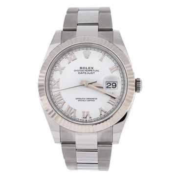 Rolex Oyster Perpetual Datejust Automatic Watch Stainless Steel and White Gold 41