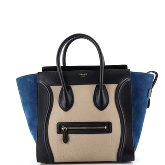 Celine Tricolor Luggage Bag Leather Medium